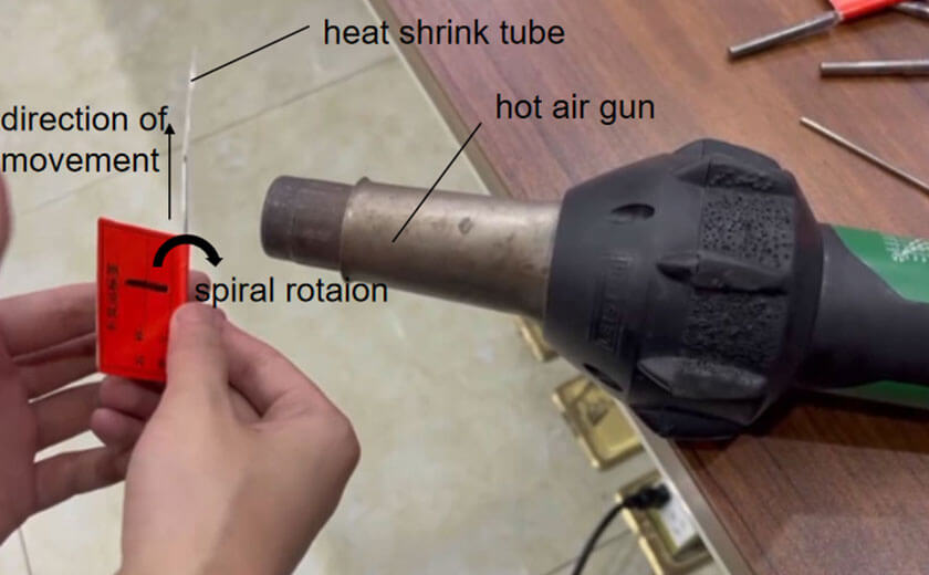 heating-shrink-tube-with-hot-air-gun